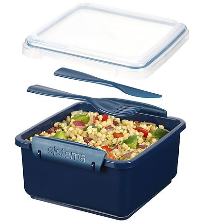 Sistema Lunchbox w. Cutlery - Lunch Plus Renew - 1,2 l - Navy
