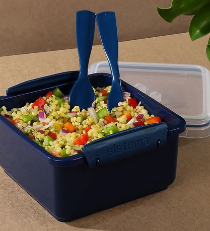 Sistema Lunchbox w. Cutlery - Lunch Plus Renew - 1,2 l - Navy