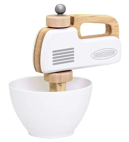 MaMaMeMo Handmixer m. Skål - Trä - Vit