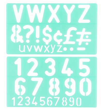 Linex Font Template - 50mm - 4 pcs. - Green