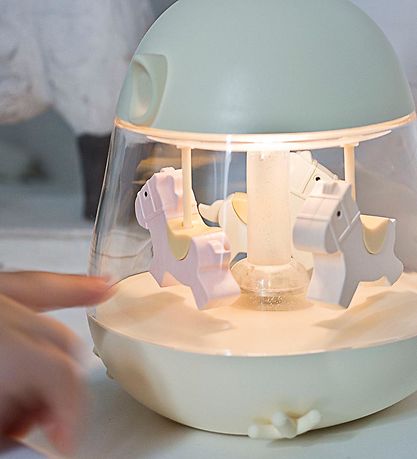 Rabbit & Friends Lamp - 16x13 cm - Carousel w. Music - Blue
