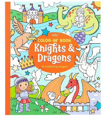 Ooly Colouring Book - 31 Pages - Knights and Dragons