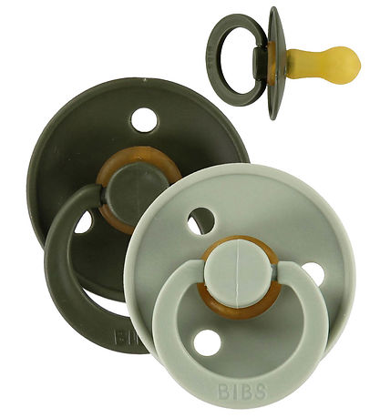 BIBS Colour Schnuller - Gr. 1 - 2er-Pack - Rund - Sage/Hunter Gr