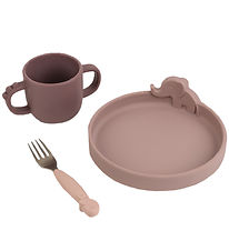 Done by Deer Dinner Set - Silicone - 3 Parts - Peekaboo - Pink