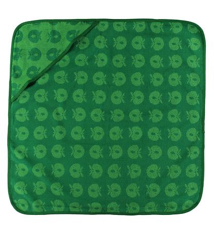 Småfolk Baby towel - 75x75 cm - Green w. Apples