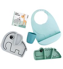 Done by Deer Dinner Set - 5 Parts - Stick & Stay - Blue Mix