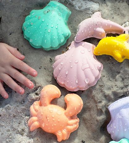 Scrunch Sand Molds - 4 pcs - Silicone - 6,5-10,5 cm - Pastel Yel