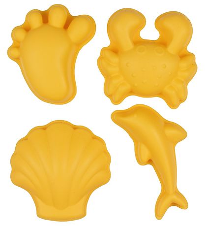Scrunch Sand Molds - 4 pcs - Silicone - 6,5-10,5 cm - Pastel Yel