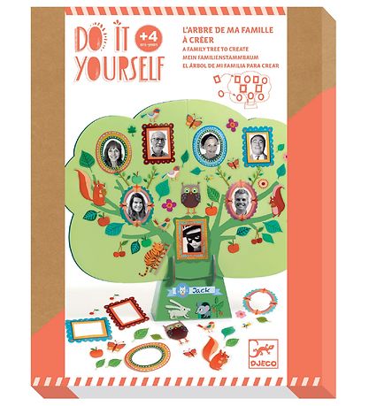 Djeco Föndursett - Fjölskyldutré DIY - Fjölskyldutré til að búa 