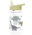 A Little Lovely Company Vattenflaska m. Sugrör - 450 ml - Grön m
