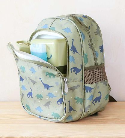 A Little Lovely Company Backpack w. Thermo Pocket - Dinosaur - G