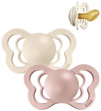 BIBS Couture Pacifiers - Size 1 - 2-Pack - Anatomical - Ivory/Bl