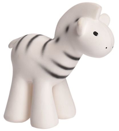 Tikiri Teether Rattle & Bath Toy - Natural Rubber - Zebra - Whit