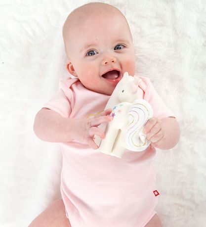 Tikiri Teething Toy - Natural Rubber - Candyfloss Unicorn - Whit