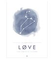 Citatplakat Poster - A3 - Constellation - Lion - Blue