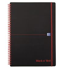 Oxford Notizbuch - Spiral - Gefüttert - A4 - Schwarz/Rot