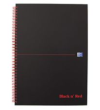 Oxford Notizbuch - Spiral - Gefüttert - A4 - Schwarz/Rot