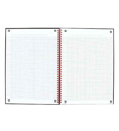 Oxford Notebook - Spiral - Squared - A4 - Black/Red