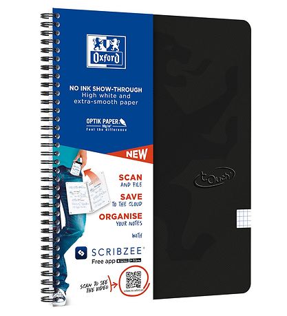 Oxford Notebook - Touch - Squared - A4+ - Black
