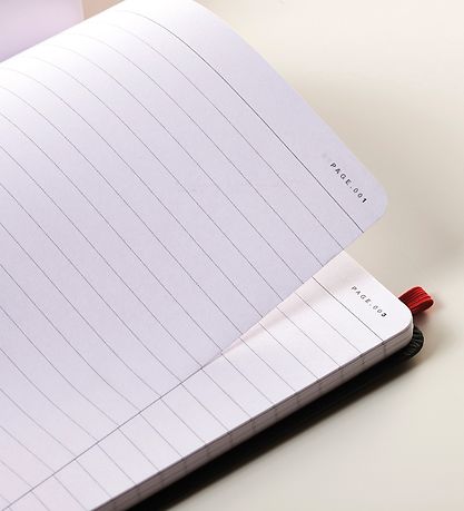 Oxford Notebook - Hard Case - Lined - A5 - Black/Red