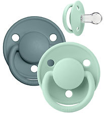 BIBS De Lux Pacifiers - 2-Pack - Round - Nordic Mint/Iceland Sea