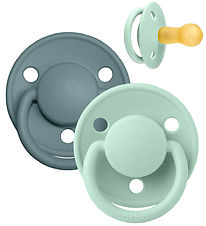 BIBS De Lux Pacifiers - Size 2 - 2-Pack - Round - Nordic Mint/Ic
