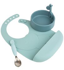 Done by Deer Dinner Set - Silicone - 3 Parts - Peekaboo - Blue