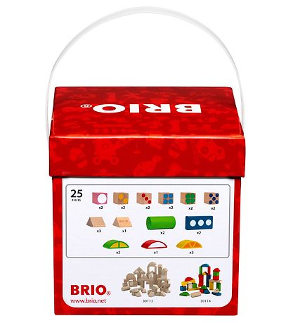 BRIO Kubbar M. Mynstur - 25 Partar - Marglitað 30112