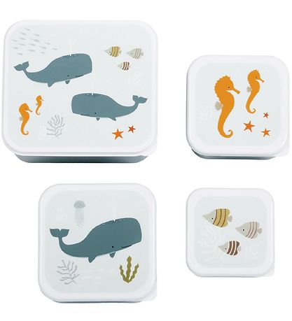 A Little Lovely Company Lunchbox Set - 4 pcs - Ocean