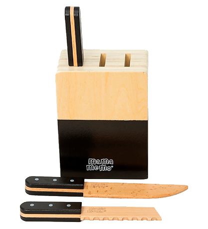 MaMaMeMo Knife Block w. 3 Knives - Wood