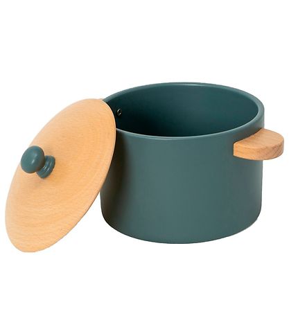 MaMaMeMo Pot/Pan Set - Wood - Emerald Green