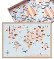 Vissevasse Puzzel - World Map Dier - 42 Bakstenen