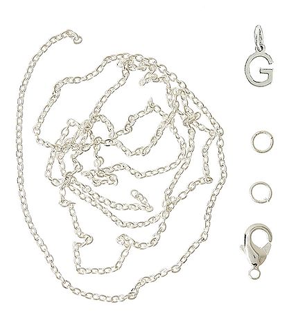 Me&My BOX Necklace w. Letter - G - Silver plated