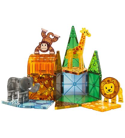 Ensemble d'aimants Magna-Tiles - 25 Parties - Animal de Safari