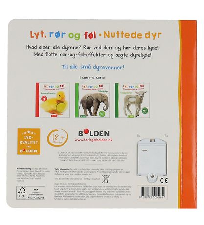 Forlaget Bolden Book w. Sound - Listen, Touch and Feel: Cute Ani