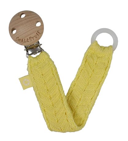Smallstuff Pacifier Clip - Fishbone - Soft Yellow