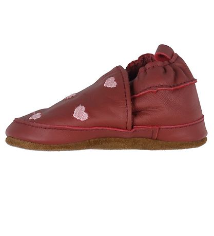 En Fant Soft Sole Leather Shoes - Marsala w. Hearts