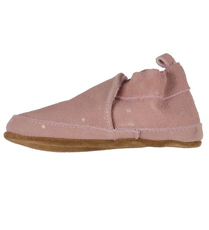 En Fant Leder-Krabbelschuhe - Suede - Rose Dawn m. Sternen