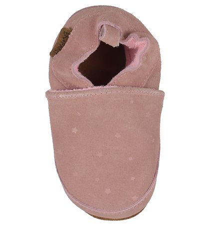 En Fant Leder-Krabbelschuhe - Suede - Rose Dawn m. Sternen