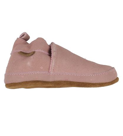 En Fant Leder-Krabbelschuhe - Suede - Rose Dawn m. Sternen