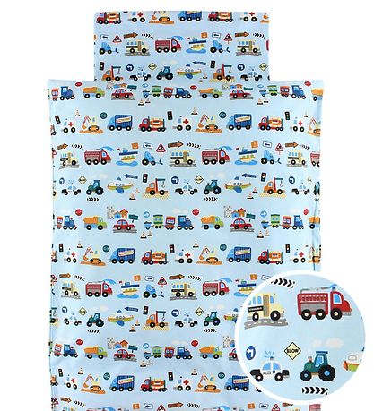 Nørgaard Madsens Duvet Cover - Baby - Light Blue w. Machines
