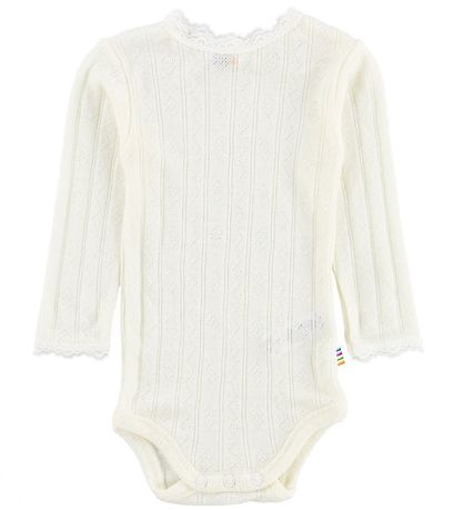 Joha Romper - Wol/Zijde - l/s - Crème m. Pointelle