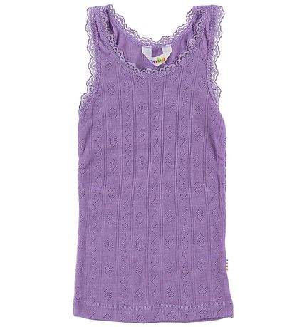 Joha Undershirt - Wool/Silk - Purple w. Pointelle
