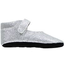 Chaussons Ballerines Fuzzies - Amalie - Argent av. Brillant