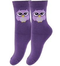 Chaussettes Fuzzies - 2 Pack - Violet av. Chouette