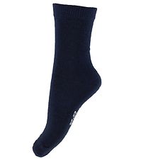 Chaussettes Fuzzies - Laine/Coton - Bleu Marine