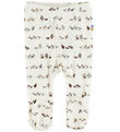 Joha Leggings m. Fuß - Creme m. Tier
