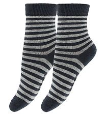 Fuzzies Sokken - 2-pack - Grijs/Lichtgrijs Gestreept
