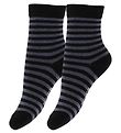Fuzzies Socks - 2-Pack - Black/Grey Striped