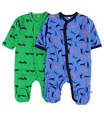 Pippi Nightsuits M/f - 2-Pack - Green/Blue w. Print